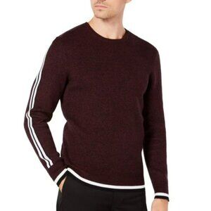 I.N.C International Concepts Men Striped Pullover Sweater Maroon XL (PRE-OWNED)